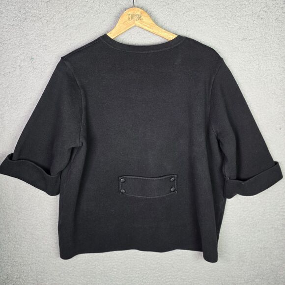 Adrienne Vittadini Black Cardigan with 3/4 Sleeves - Picture 13 of 14